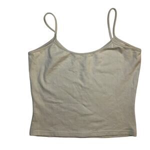 Express Tricot Beige Cami Tank Top Medium Cotton Stretch